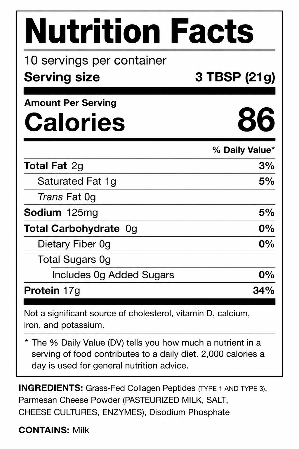 Meal Boosters - Parmesan Cheese Savory Protein Powder